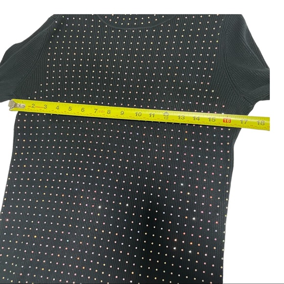 INC Women's Black Embellished Long Sleeve Mock Sweater Size M - Picture 5 of 9